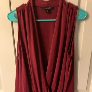SLEEVELESS FAUX WRAP TOP